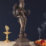 Pure Brass Ardhanarishwara Sculpture | 20.8" x 6.2" x 7.5" | 8 kg | Dark Chocolate Finish | Divine Unity Form | Sacred Hindu Art | Jaipurio